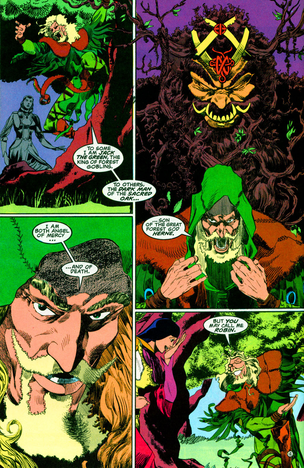 Robin Hood introduces himself, as Herne's Son, among other things. Written by Mike Grell and Mark Ryan