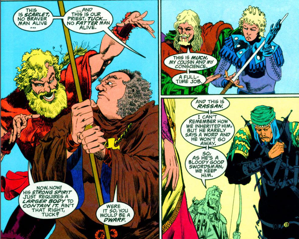 Will, Tuck, Much and Rassan - Merry Men. Written by Mike Grell and Mark Ryan with art by Shea Anton Pensa