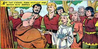 Friar Tuck married Robin and Marian from Classics Illustrated #7, 1950s revision. Gilberton Publications, Inc.