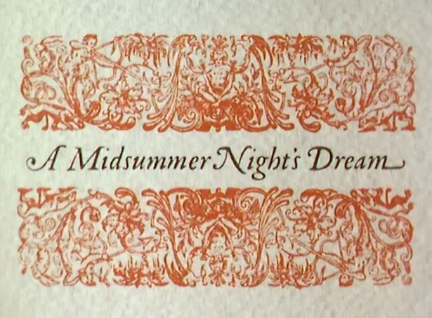 Title card for the BBC Television Shakespeare production of A Midsummer Night's Dream