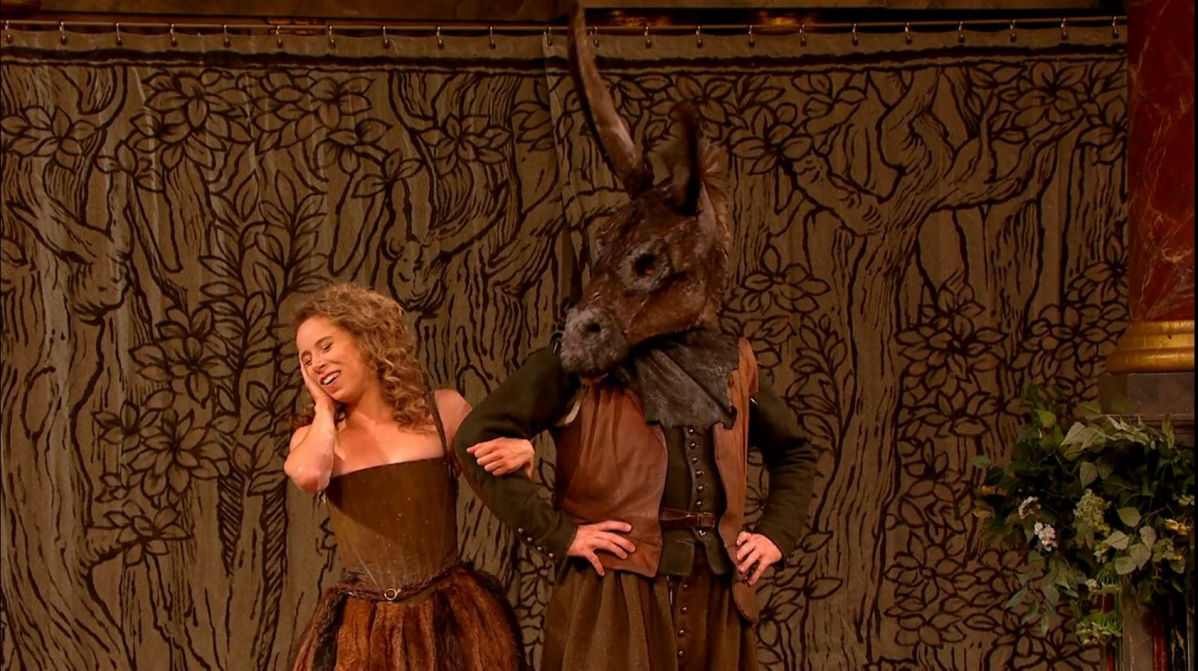 Titania and Bottom in the 2013 Dream from Shakespeare's Globe