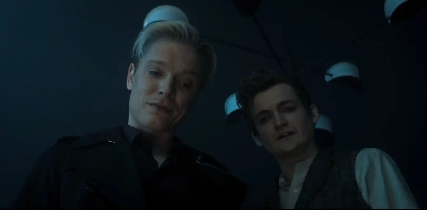 Freddie Fox as Loki and Jack Gleeson as Puck on Netflix's The Sandman