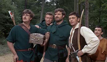 Will, Alan a Dale, Little John and Barrie Ingham as Robin Hood from A Challenge for Robin Hood
