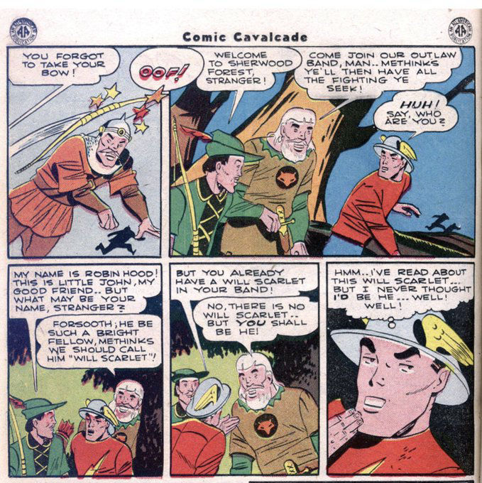 The Flash becomes Will Scarlet from Comic Cavalcade #11