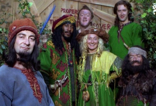 Tony Robinson's Sheriff with Kate Longeran as Maid Marian and Her Merry Men