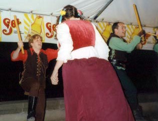 Morris Dancing at the end of a 2001 production of Robin Hood and the Friar by  Poculi Ludique Societas (PLS)