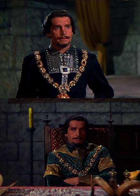 Henry Daniell in The Bandit of Sherwood Forest in costumes recycled from the 1938 film