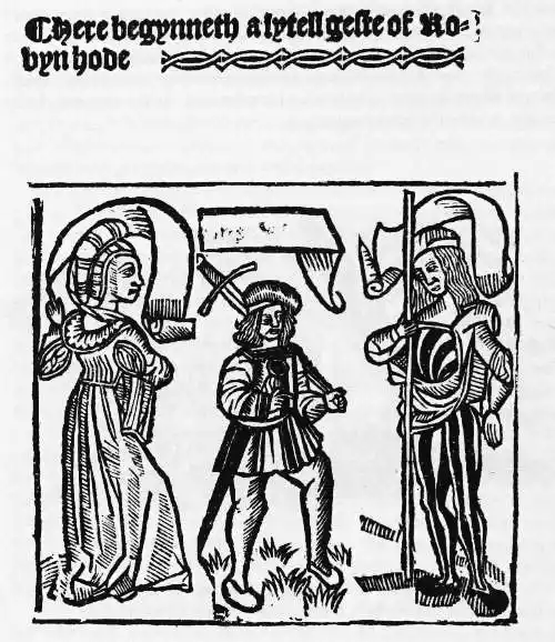 Frontispiece to Wynkyn de Worde's 15th c. or early 16th c. edition of the Gest.