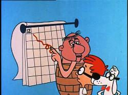 Tuck, Peabody and Sherman study the monthly business reports